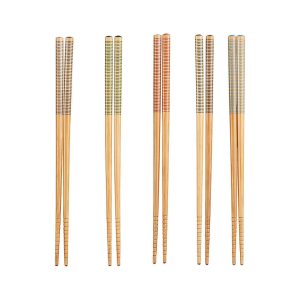 Wodagri striped bamboo chopsticks set