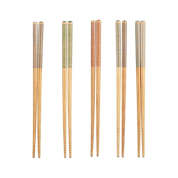 Wodagri striped bamboo chopsticks set