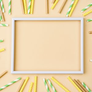 paper bamboo eco straws empty frame